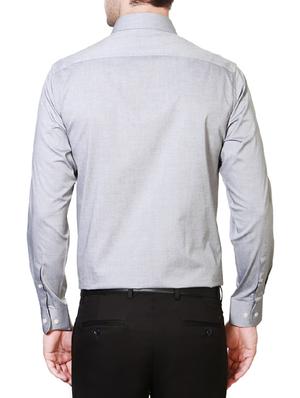 grey cotton formal shirt - 14320937 - Standard Image - 2