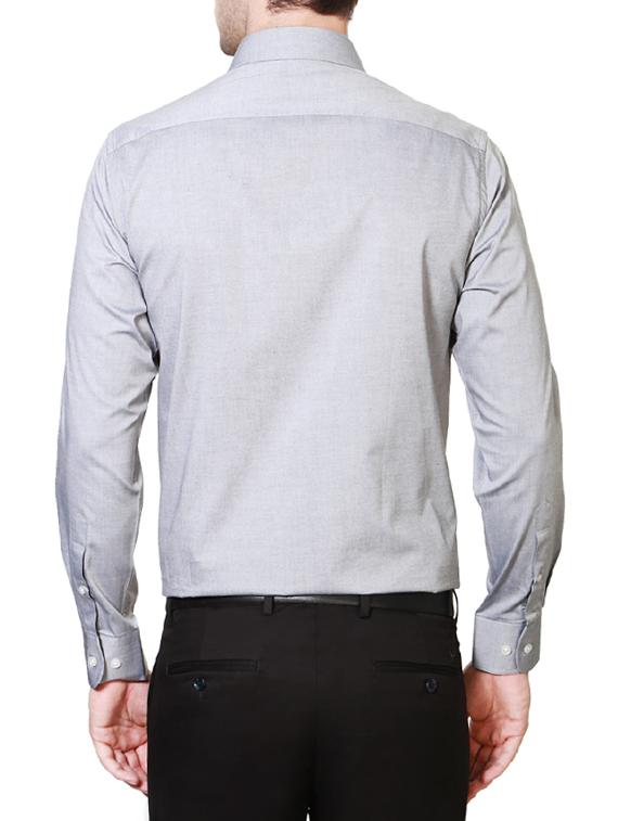 grey cotton formal shirt - 14320937 - Zoom Image - 2