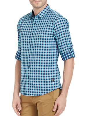 blue cotton casual shirt - 14321498 - Standard Image - 2