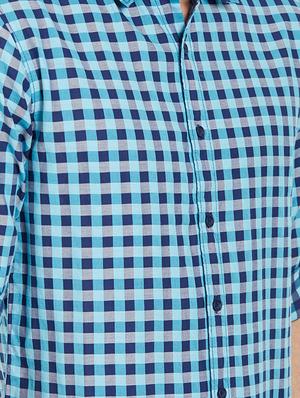 blue cotton casual shirt - 14321498 - Standard Image - 4