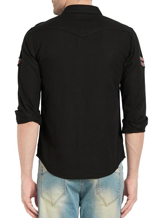 black cotton casual shirt - 14321535 - Zoom Image - 3