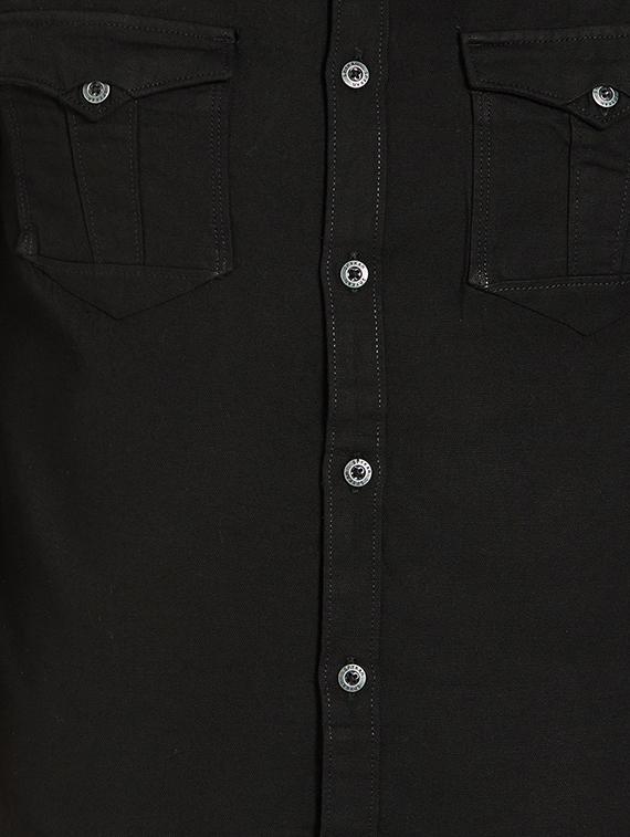 black cotton casual shirt - 14321535 - Zoom Image - 4