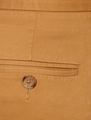 beige cotton blend casual trouser - 14321706 - Standard Image - 3