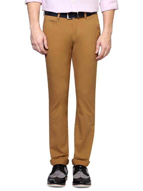 beige cotton blend casual trouser - 14321706 - Zoom Image - 1