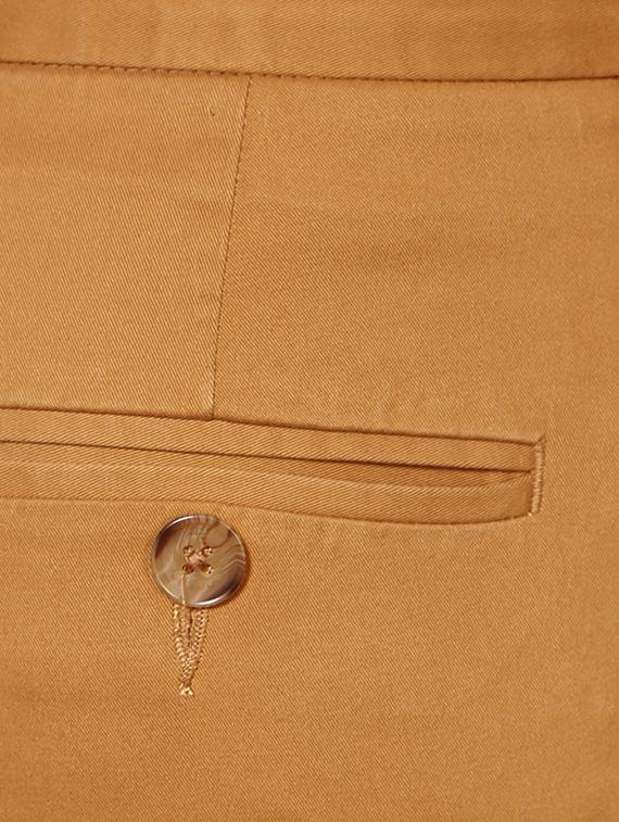 beige cotton blend casual trouser - 14321706 - Zoom Image - 3
