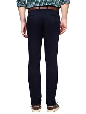 navy blue polyester blend casual trouser - 14321709 - Standard Image - 2