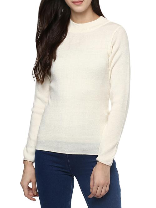 white woollen pullover - 14321783 - Standard Image - 1