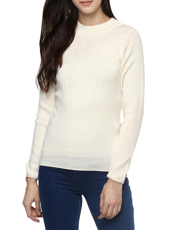 white woollen pullover - 14321783 - Zoom Image - 1