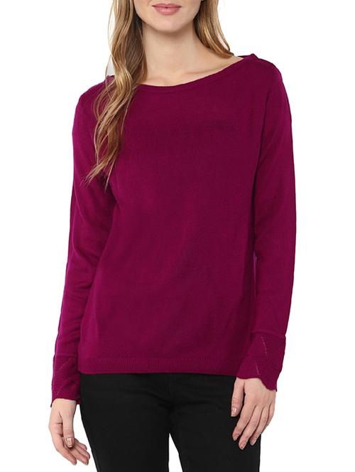 purple woollen pullover - 14321813 - Standard Image - 1
