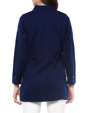 blue woollen pea coat - 14321843 - Standard Image - 3