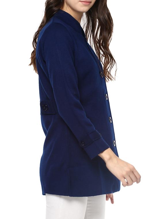 blue woollen pea coat - 14321843 - Zoom Image - 2