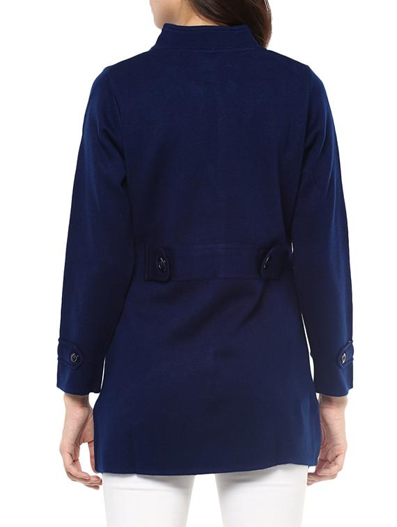 blue woollen pea coat - 14321843 - Zoom Image - 3
