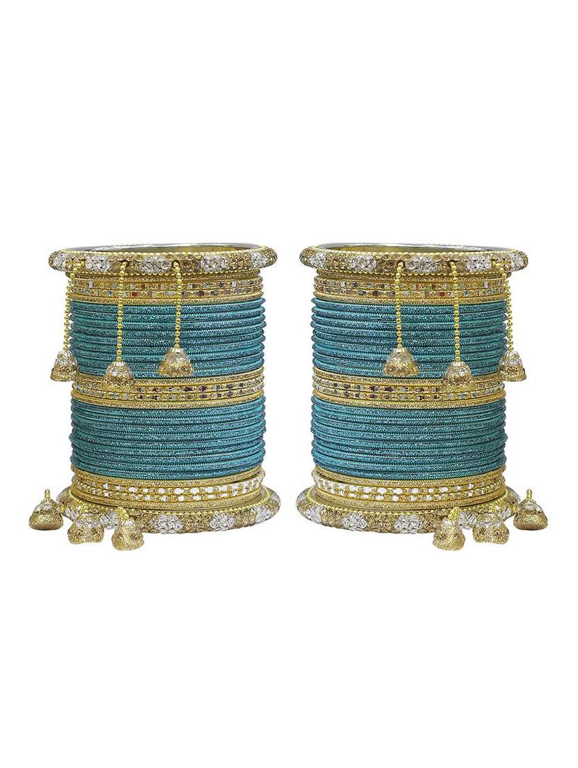 blue metal bangles - 14323771 - Zoom Image - 1