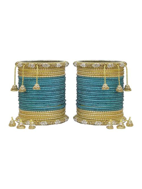 blue gold tone stone bangles - 14323812 - Standard Image - 1