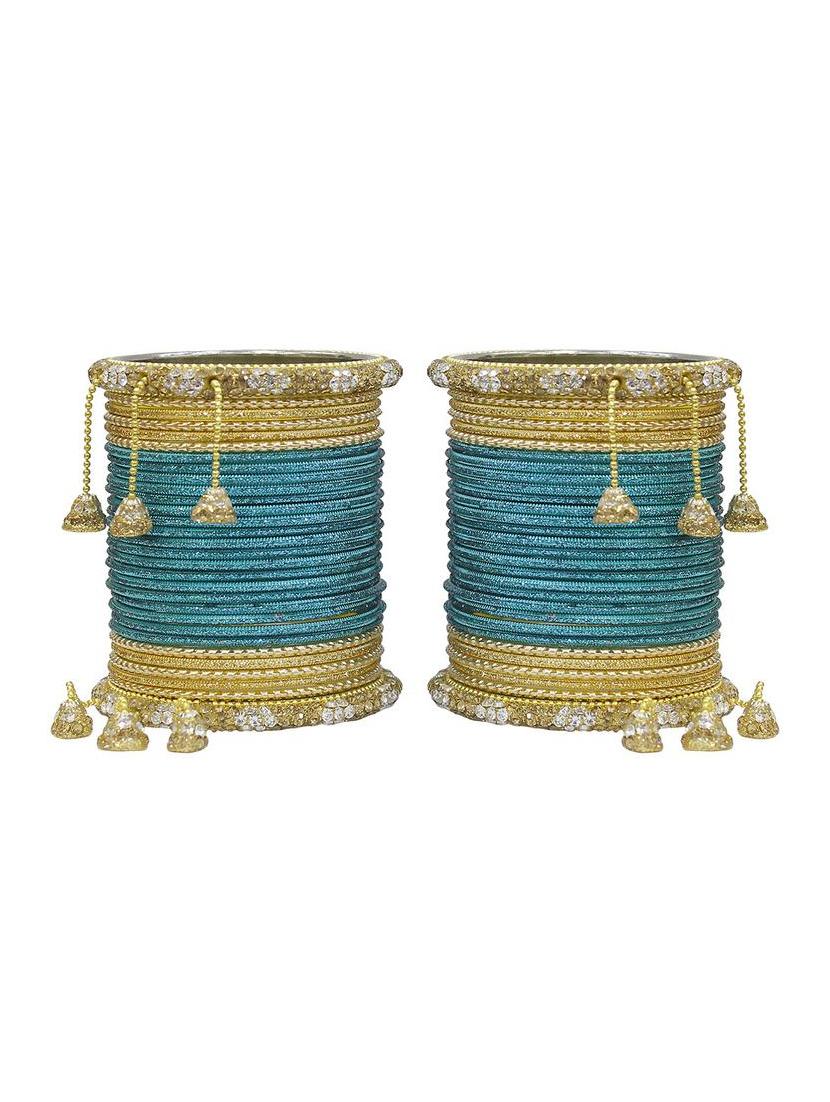 blue gold tone stone bangles - 14323812 - Zoom Image - 1