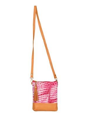 pink satin regular sling bag - 14326457 - Standard Image - 5