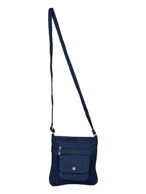 blue cotton regular sling bag - 14326459 - Standard Image - 5