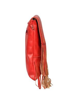 red leatherette regular sling bag - 14326462 - Standard Image - 4