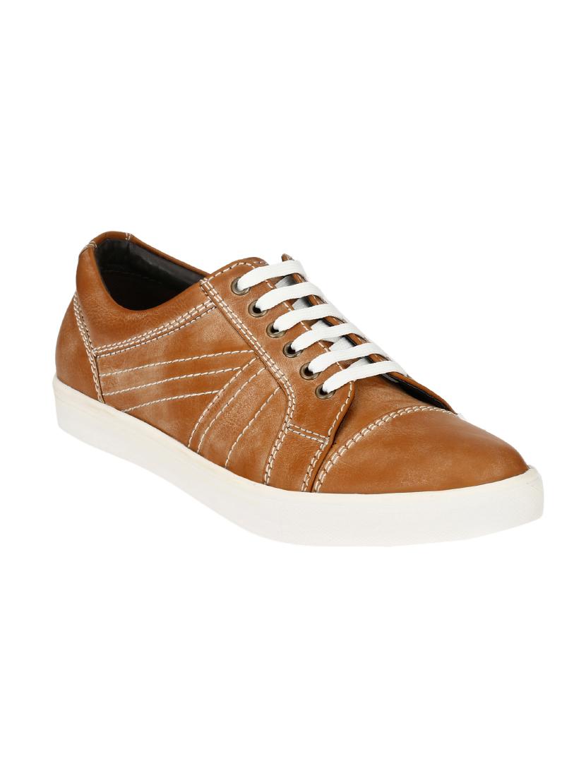 tan Leather lace up sneaker