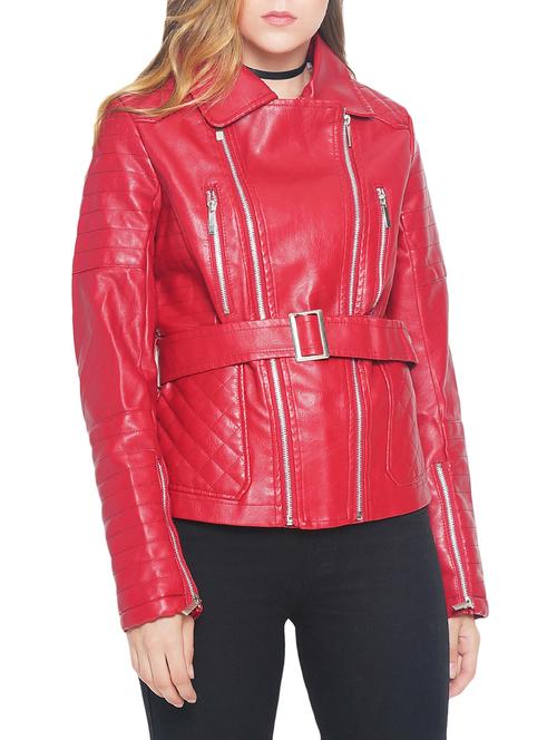 red faux leather jacket - 14327808 - Standard Image - 1