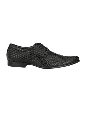 black Leather formal lace-up derby - 14327901 - Standard Image - 2