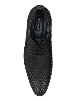 black Leather formal lace-up derby - 14327901 - Standard Image - 3