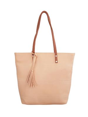 nude leatherette regular handbag - 14328375 - Standard Image - 2