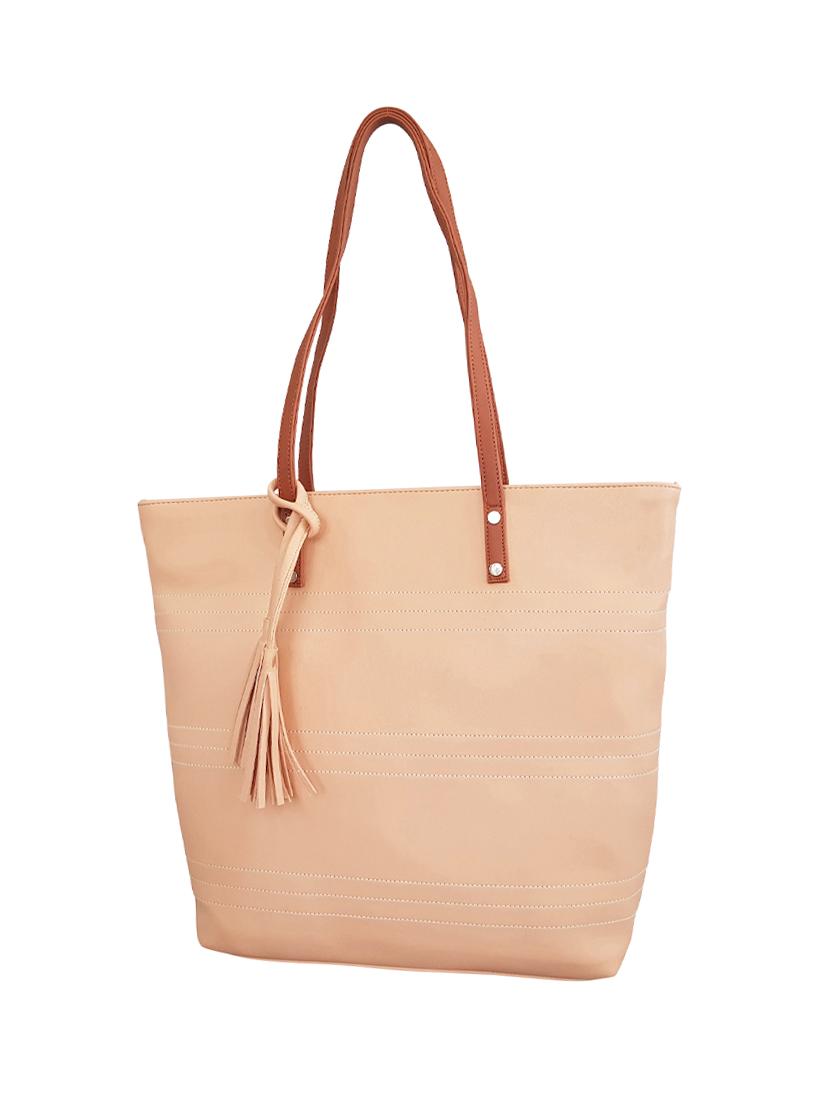 nude leatherette regular handbag - 14328375 - Zoom Image - 4