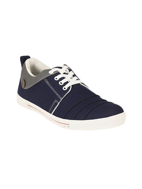 navy canvas lace up sneaker - 14329216 - Standard Image - 1