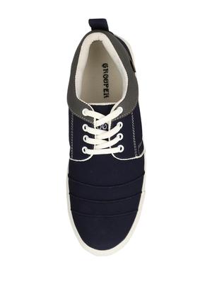 navy canvas lace up sneaker - 14329216 - Standard Image - 3