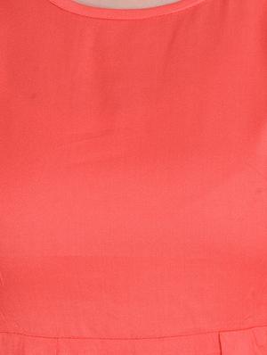 orange solid rayon high-low dress - 14329231 - Standard Image - 4