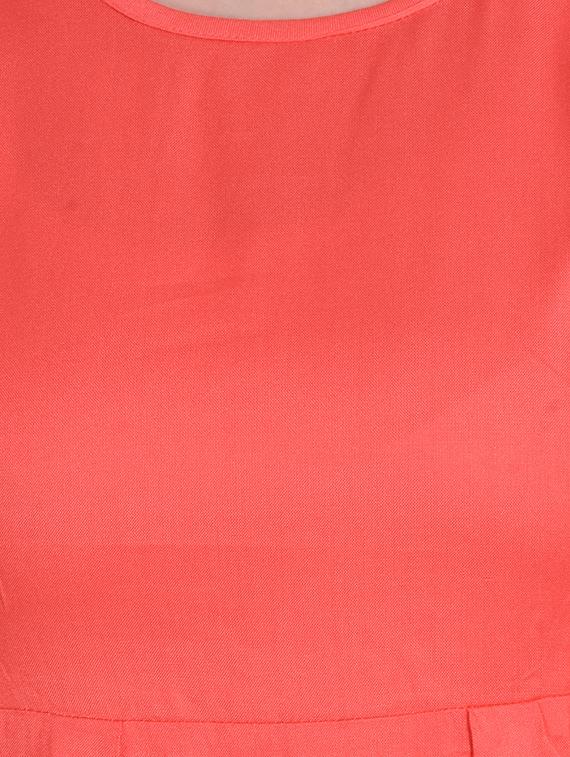 orange solid rayon high-low dress - 14329231 - Zoom Image - 4