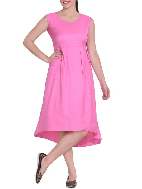 women's high low solid dress - 14329232 -  Standard Image - 0