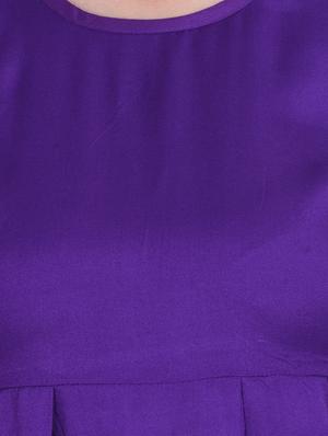 purple solid rayon high-low dress - 14329233 - Standard Image - 4