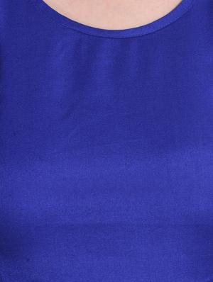 navy blue solid rayon high-low dress - 14329236 - Standard Image - 4