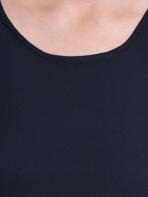 blue solid crepe high low dress - 14329238 - Standard Image - 4
