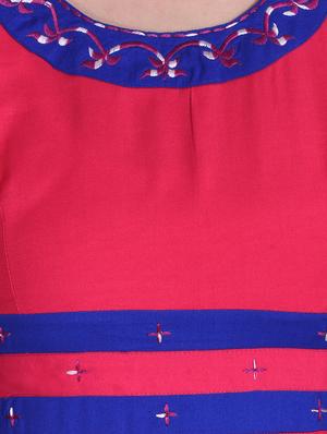 pink rayon flared kurta - 14329242 - Standard Image - 4