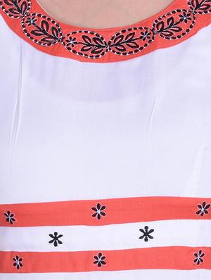 white rayon a-line kurta - 14329243 - Standard Image - 4