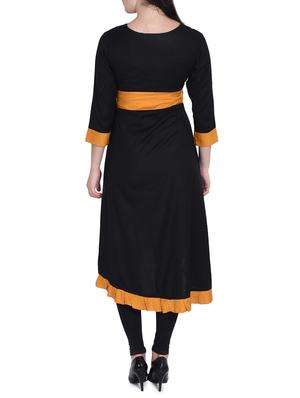 black rayon high low kurta - 14329246 - Standard Image - 3