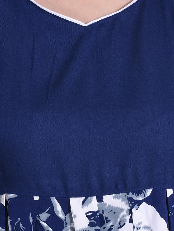 blue crepe high low kurta - 14329268 - Zoom Image - 4