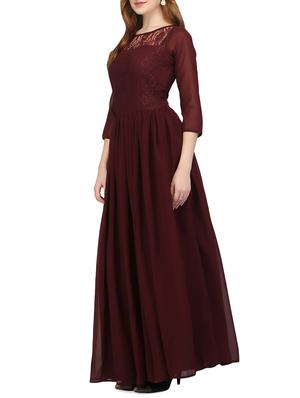 floral lace detail gathered maxi dress - 14329845 - Standard Image - 2