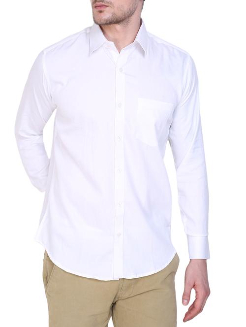 white cotton casual shirt - 14330981 - Standard Image - 1
