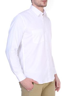 white cotton casual shirt - 14330981 - Standard Image - 2