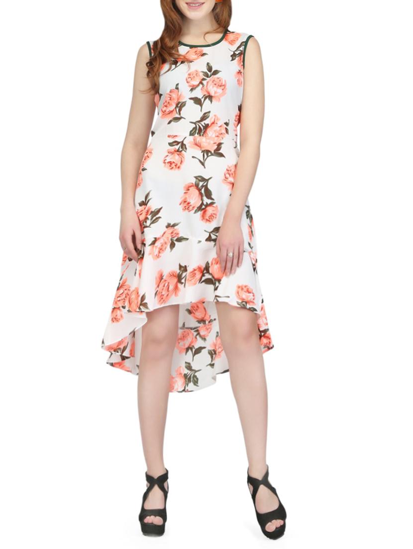 white floral high low dress - 14331044 - Zoom Image - 1