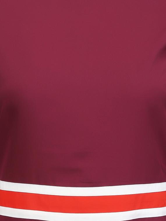 maroon crepe dress - 14331054 - Zoom Image - 4