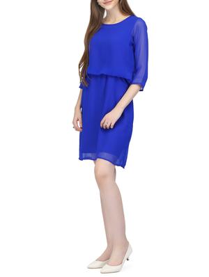 blue georgette blouson dress - 14331060 - Standard Image - 2