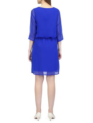 blue georgette blouson dress - 14331060 - Standard Image - 3