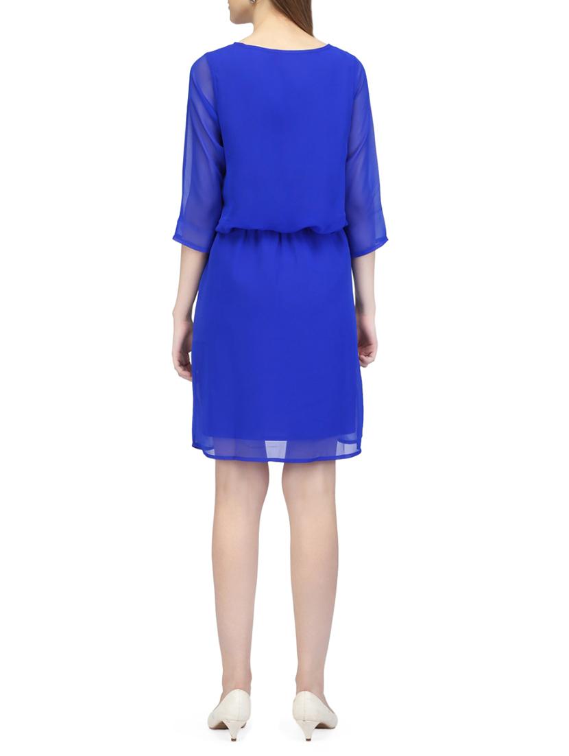 blue georgette blouson dress - 14331060 - Zoom Image - 3