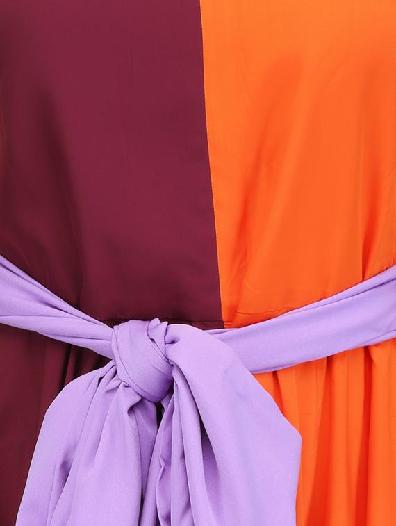 orange crepe asymmetric dress - 14331063 - Zoom Image - 4