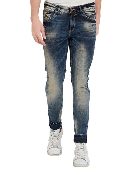 blue heavy washed denim jeans - 14332015 - Very Small Image - 1